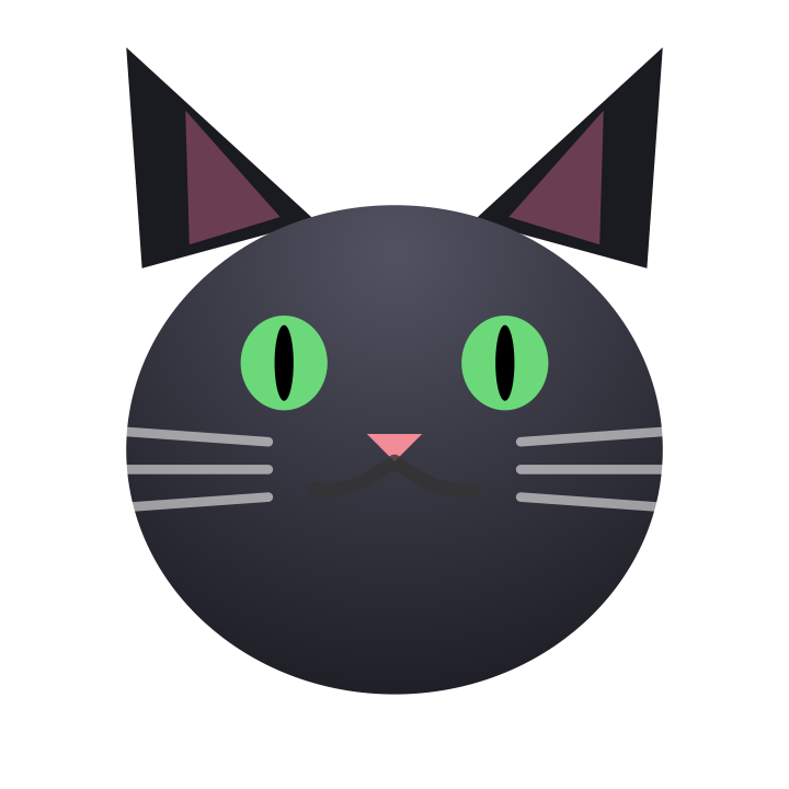 Alice, a black cat with green eyes